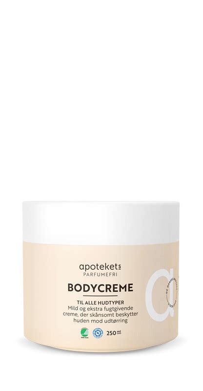 Blødgørende bodycreme Svanemærket uden parfume .